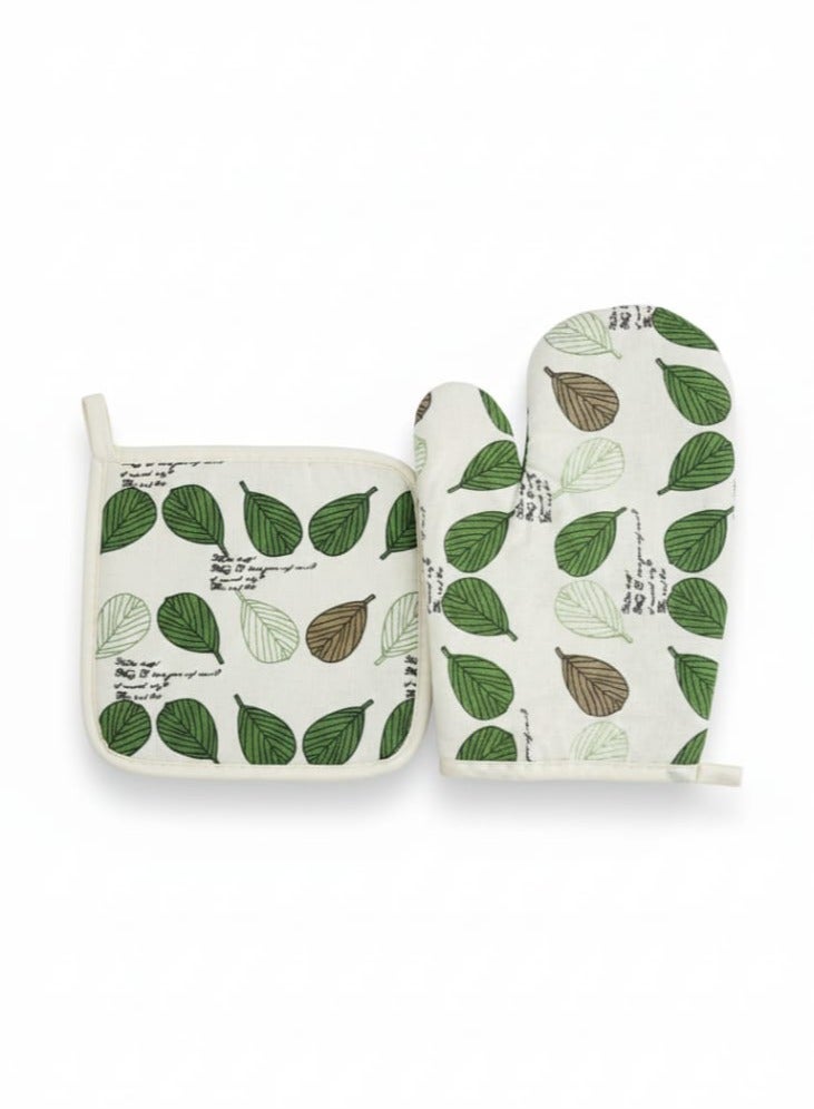 جوانتي وماسك فرن حراري كتان  قطعتين - Image 2